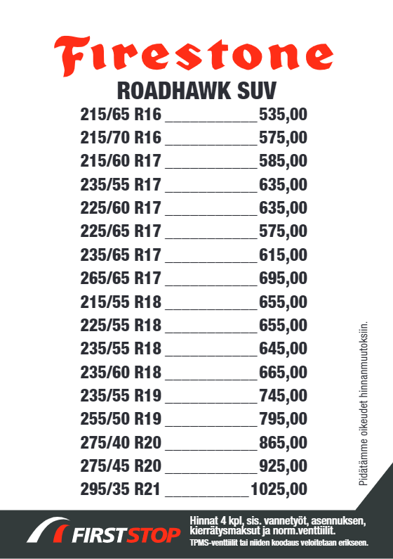 Firestone Roadhawk SUV